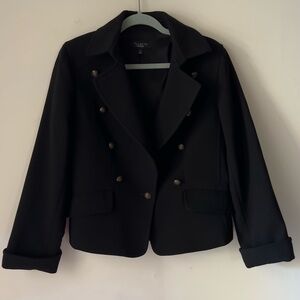 Talbots Luxe Wool Black Sz 10 Peacoat Jacket Blazer